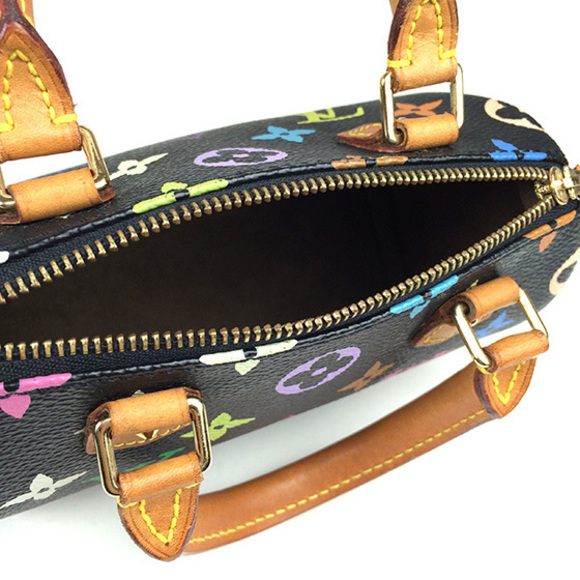 Louis Vuitton Multicolor Mini Speedy Noir Black Handbag - Picture 5 of 6